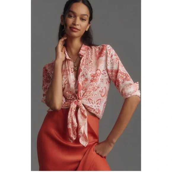 Pilcro from Anthropologie the relaxed roomy button down shirt size small - Picture 1 of 9